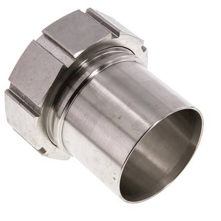 75 mm (3'') & G3'' Stainless Steel 1.4401 Hose Barb Union Nut Flat Sealing PTFE Safety collars EN 14420-5 (DIN 2817)