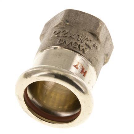 Press Fitting - 22mm Female & Rp 1/2'' Female - Copper alloy