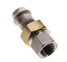 Union Press Fitting - 22mm Female & Rp 3/4'' Female - Stainless Steel Flat Sealing
