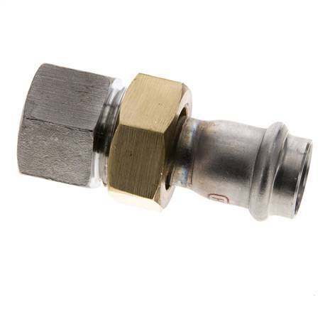 Union Press Fitting - 22mm Female & Rp 1'' Female - Stainless Steel Flat Sealing