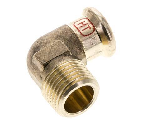 90deg Elbow Press Fitting - 15mm Female & R 1/2'' Male - Copper alloy