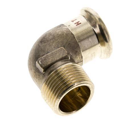 90deg Elbow Press Fitting - 22mm Female & R 3/4'' Male - Copper alloy