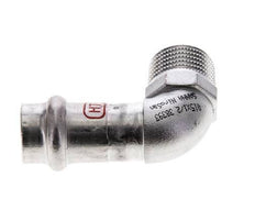 90deg Elbow Press Fitting - 15mm Female & R 1/2'' Male - Stainless Steel