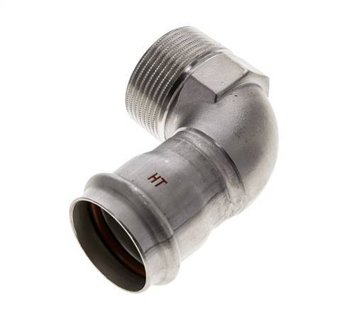 90deg Elbow Press Fitting - 35mm Female & R 1-1/4'' Male - Stainless Steel