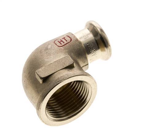 90deg Elbow Press Fitting - 15mm Female & Rp 3/4'' Female - Copper alloy