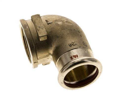 90deg Elbow Press Fitting - 28mm Female & Rp 1'' Female - Copper alloy