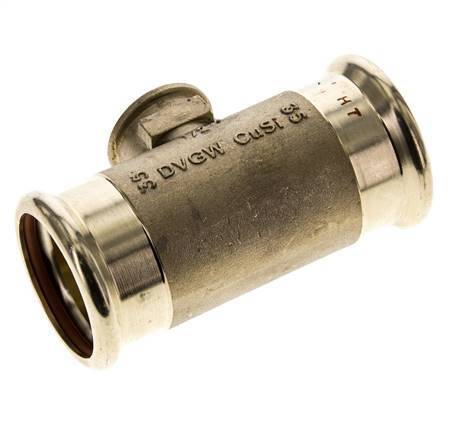 Tee Press Fitting - 35mm Female & Rp 1/2'' Female - Copper alloy