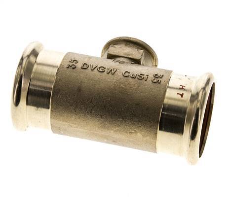 Tee Press Fitting - 35mm Female & Rp 1/2'' Female - Copper alloy