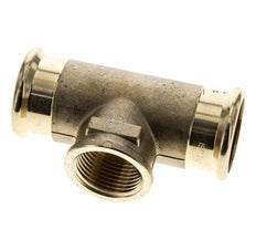 Tee Press Fitting - 35mm Female & Rp 1'' Female - Copper alloy