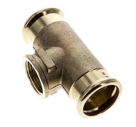 Tee Press Fitting - 35mm Female & Rp 1'' Female - Copper alloy