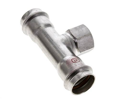 Tee Press Fitting - 28mm Female & Rp 3/4'' Female - Stainless Steel