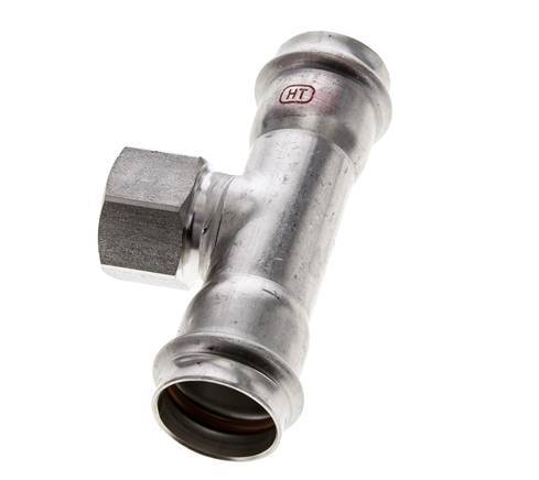 Tee Press Fitting - 28mm Female & Rp 3/4'' Female - Stainless Steel