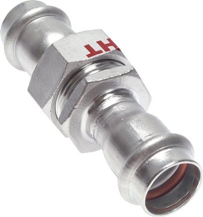 Union Press Fitting - 22mm Female - Stainless Steel Flat Sealing