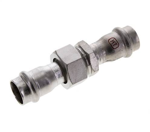 Union Press Fitting - 18mm Female - Stainless Steel Flat Sealing