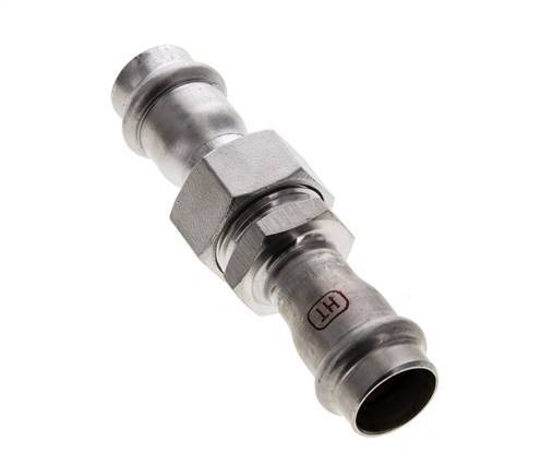 Union Press Fitting - 18mm Female - Stainless Steel Flat Sealing