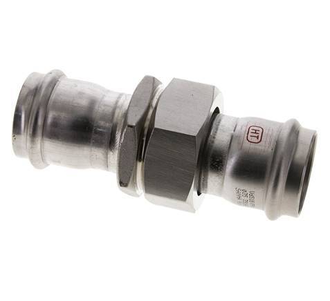Union Press Fitting - 35mm Female - Stainless Steel Flat Sealing