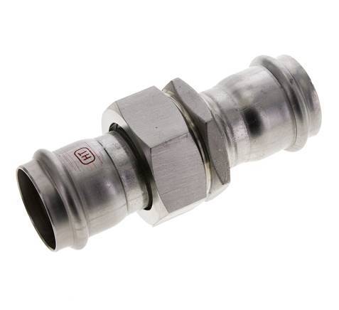 Union Press Fitting - 35mm Female - Stainless Steel Flat Sealing