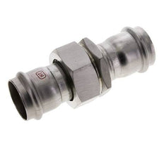Union Press Fitting - 35mm Female - Stainless Steel Flat Sealing