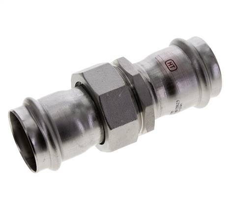 Union Press Fitting - 42mm Female - Stainless Steel Flat Sealing
