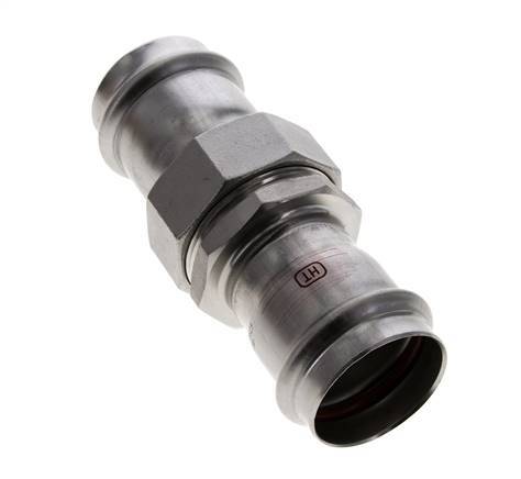 Union Press Fitting - 42mm Female - Stainless Steel Flat Sealing