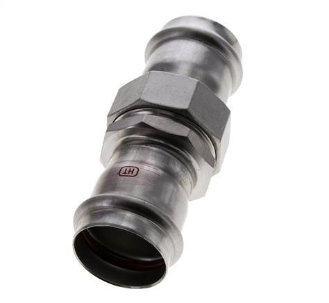 Union Press Fitting - 42mm Female - Stainless Steel Flat Sealing
