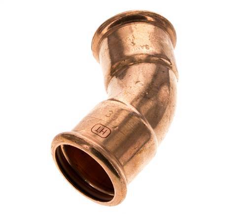 45deg Elbow Press Fitting - 35mm Female - Copper alloy