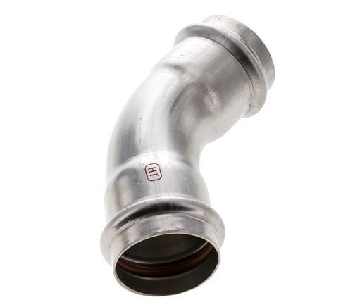 45deg Elbow Press Fitting - 42mm Female - Stainless Steel