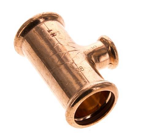 Tee Press Fitting - 15mm Female & 28mm - Copper alloy