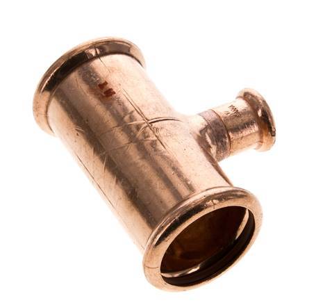 Tee Press Fitting - 15mm Female & 35mm - Copper alloy