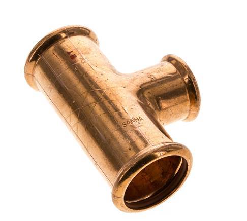 Tee Press Fitting - 35mm Female & 42mm - Copper alloy