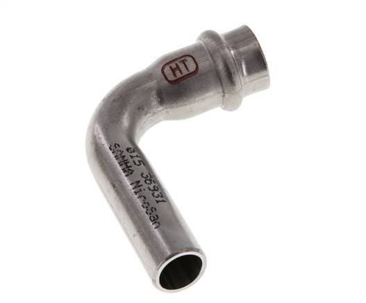 90deg Elbow Press Fitting - 15mm Female & 15mm Male - Stainless Steel