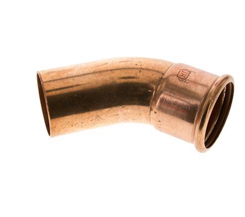 45deg Elbow Press Fitting - 54mm Female & 54mm Male - Copper alloy