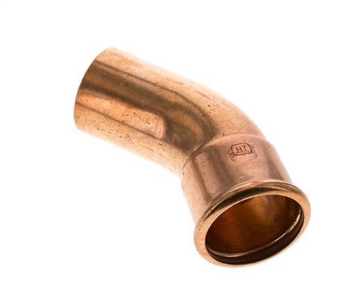 45deg Elbow Press Fitting - 54mm Female & 54mm Male - Copper alloy