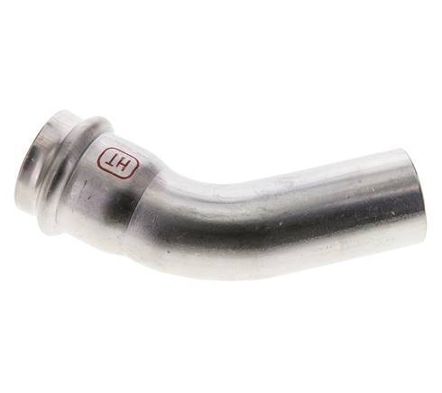 45deg Elbow Press Fitting - 28mm Female & 28mm Male - Stainless Steel