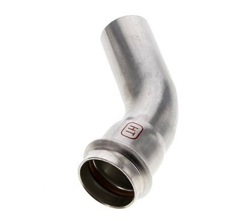 45deg Elbow Press Fitting - 28mm Female & 28mm Male - Stainless Steel