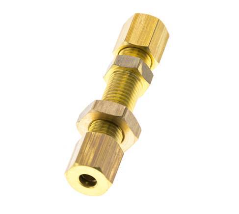 4mm Brass Straight Compression Fitting Bulkhead 150 bar DIN EN 1254-2
