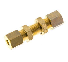 5mm Brass Straight Compression Fitting Bulkhead 150 bar DIN EN 1254-2