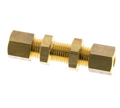 5mm Brass Straight Compression Fitting Bulkhead 150 bar DIN EN 1254-2