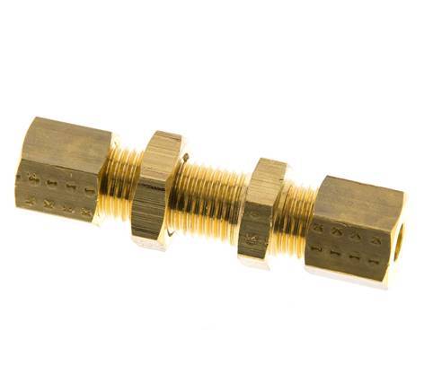 5mm Brass Straight Compression Fitting Bulkhead 150 bar DIN EN 1254-2