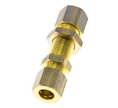 8mm Brass Straight Compression Fitting Bulkhead 135 bar DIN EN 1254-2