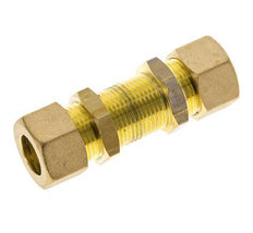 14mm Brass Straight Compression Fitting Bulkhead 89 bar DIN EN 1254-2