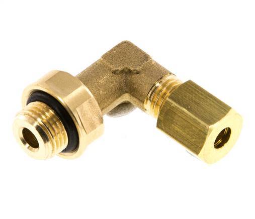 4mm & G1/8'' Brass Elbow Compression Fitting with Male Threads 150 bar NBR Adjustable DIN EN 1254-2