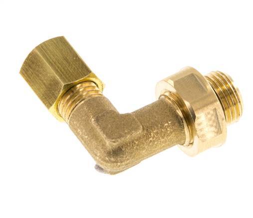 4mm & G1/8'' Brass Elbow Compression Fitting with Male Threads 150 bar NBR Adjustable DIN EN 1254-2