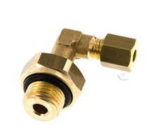 4mm & G1/4'' Brass Elbow Compression Fitting with Male Threads 150 bar NBR Adjustable DIN EN 1254-2