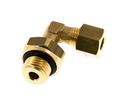 6mm & G1/4'' Brass Elbow Compression Fitting with Male Threads 150 bar NBR Adjustable DIN EN 1254-2