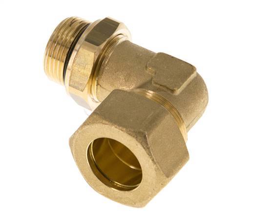 22mm & G3/4'' Brass Elbow Compression Fitting with Male Threads 54 bar NBR Adjustable DIN EN 1254-2