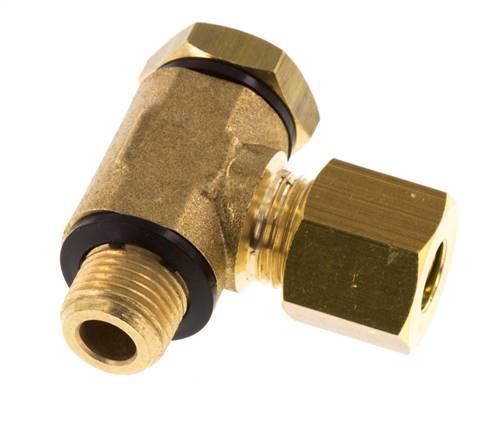 6mm & G1/8'' Brass Swivel Joint Compression Fitting with Male Threads 150 bar Polyamide DIN EN 1254-2