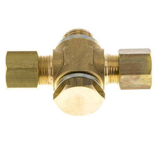 8mm & G1/4'' Brass T-Shape Tee Compression Fitting with Male Threads 135 bar Zinc plated Steel, with NBR insert DIN EN 1254-2