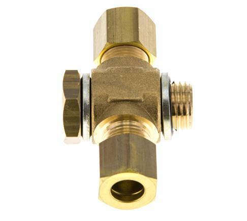 8mm & G1/4'' Brass T-Shape Tee Compression Fitting with Male Threads 135 bar Zinc plated Steel, with NBR insert DIN EN 1254-2