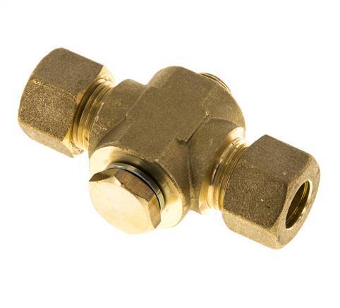 12mm & G1/4'' Brass T-Shape Tee Compression Fitting with Male Threads 75 bar Zinc plated Steel, with NBR insert DIN EN 1254-2